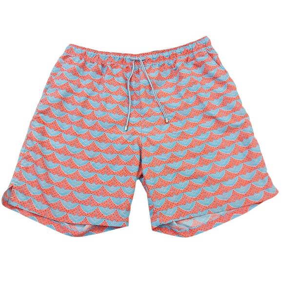 Peter Millar Seaside Collection Swim Shorts Trunks Mens XL Blue Pink Pool Beach - Picture 1 of 10